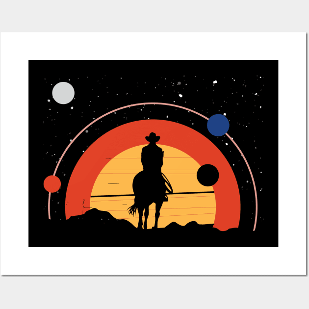 Horse Riding Astronaut Space Travel Solar System Wall Art by mrsmitful01